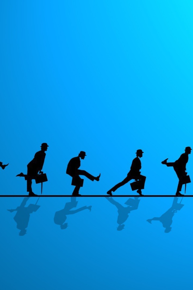 Комик группа Монти Пайтон, голубой фон