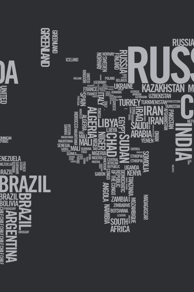 Названия стран на сером фоне