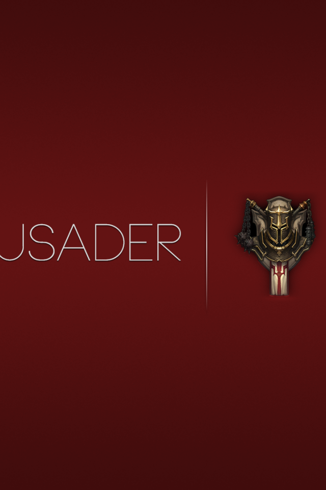 Крусадер из игры Diablo 3, красный фон