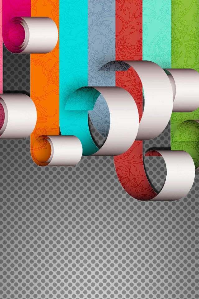 Свернувшиеся ленты на сером фоне