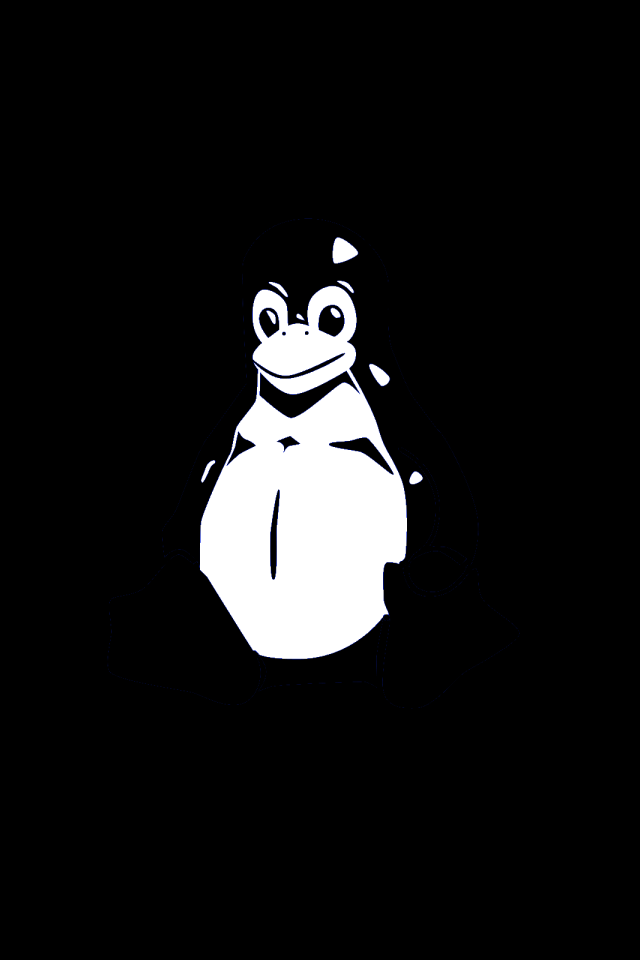 Такс, черный фон Линукс