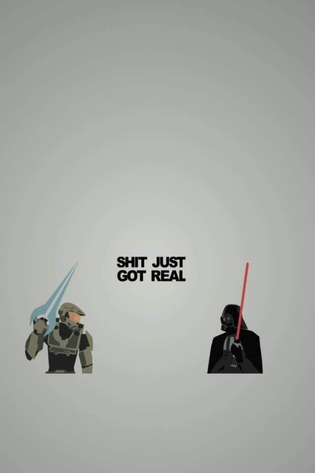 Дарт Вейдер и Мастер Чиф, серый фон