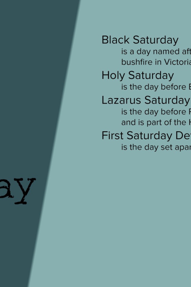 Описание субботы на английском языке