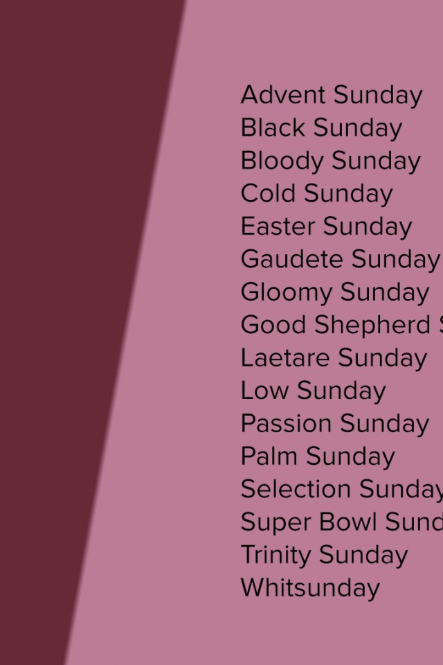 Описание воскресенья на английском языке
