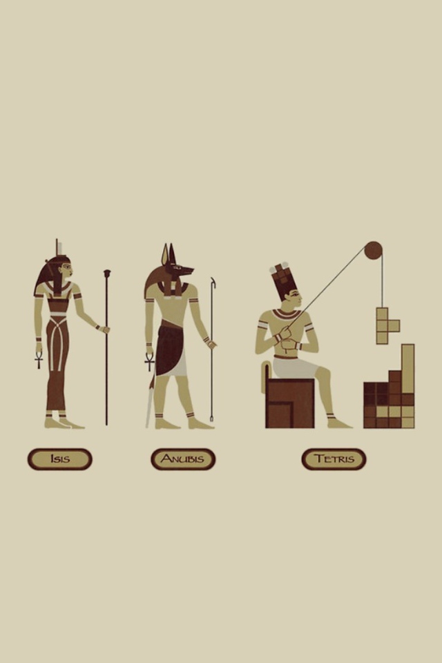 Египетский тетрис, серый фон