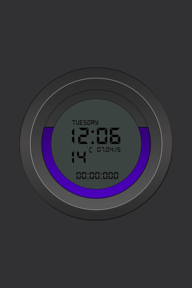 Электронные часы на сером фоне