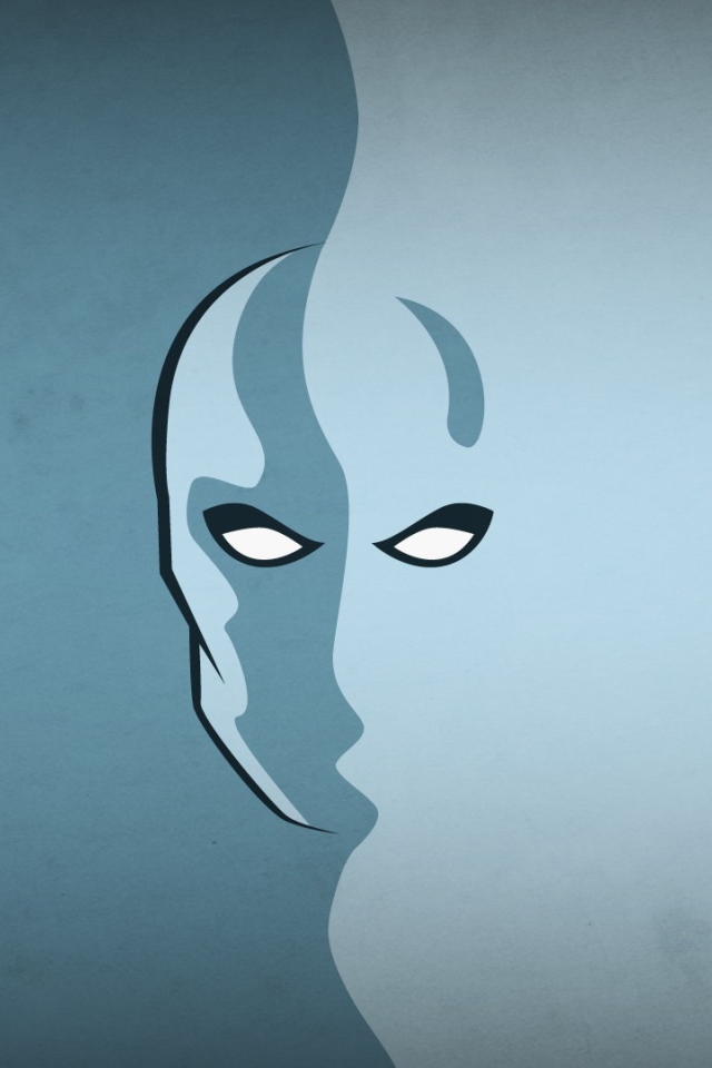 Лицо Серебряного Сёрфера, серый фон