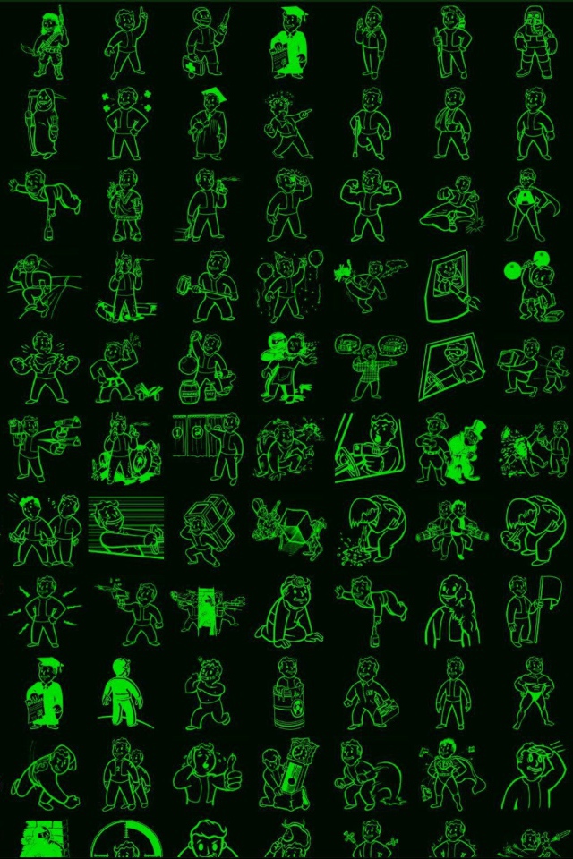 Фигурки персонажей Fallout, черный фон