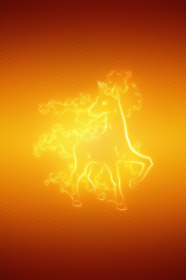 Огненный конь, оранжевый фон