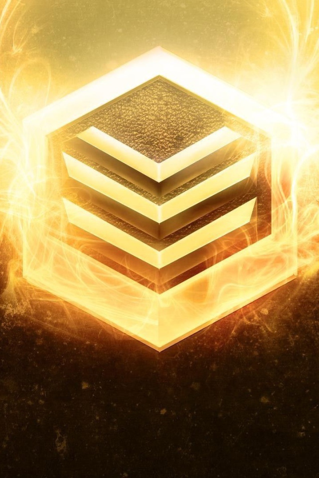 Огненный символ на коричневом фоне