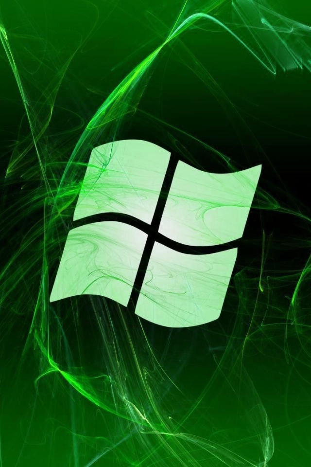 Флаг Windows, зеленый фон