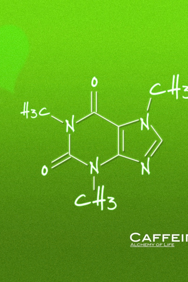 Формула кофе, зеленый фон