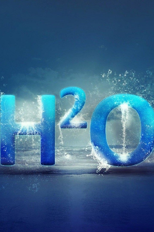 Формула воды, голубой фон