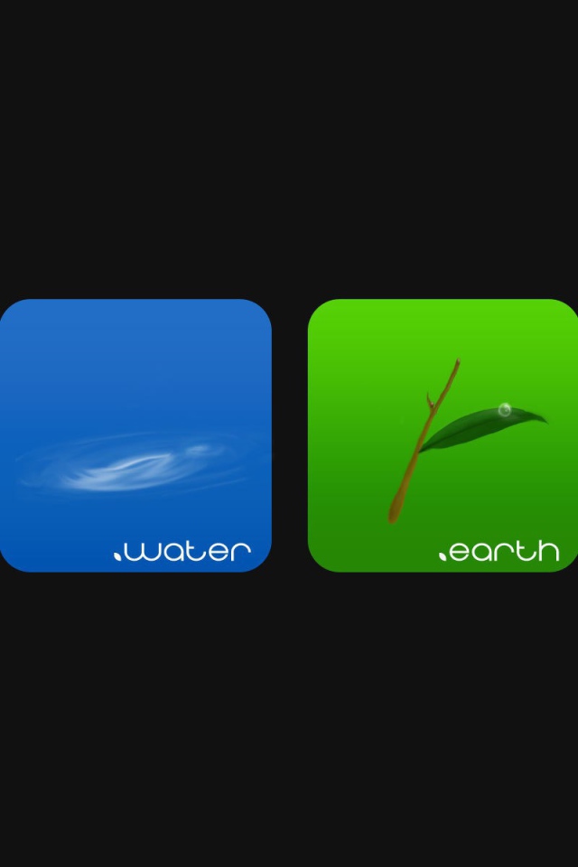 Четыре стихии на сером фоне