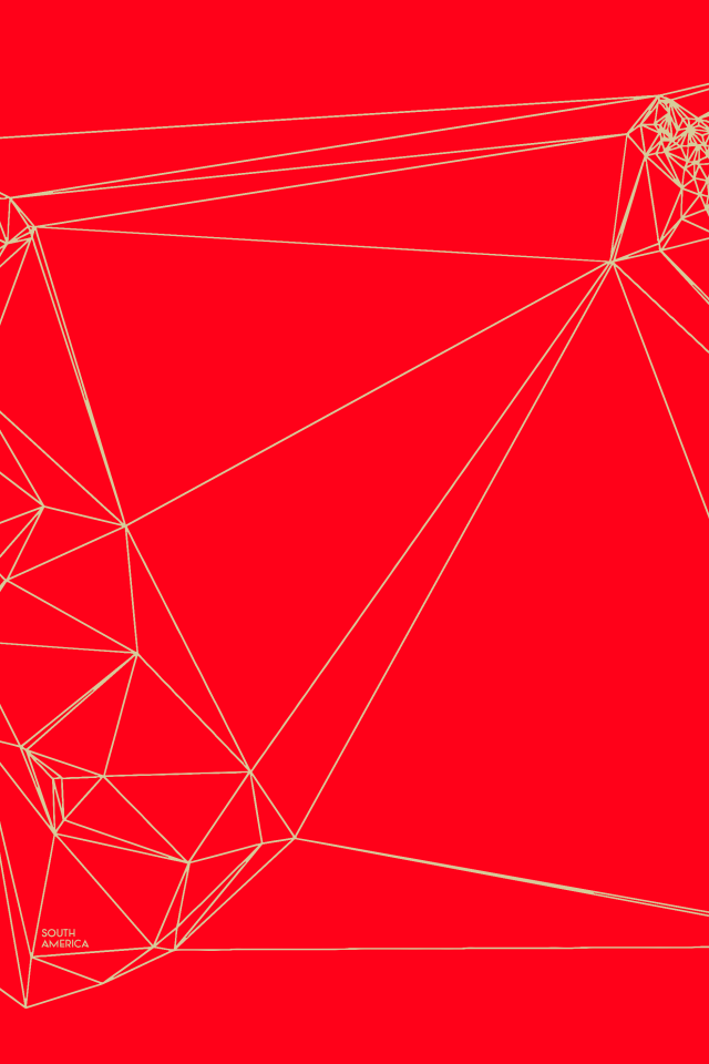 Геометрическая карта мира Nicholas Felton, красный фон