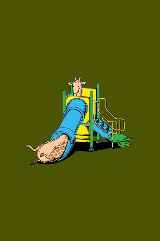 Жираф на детской горке