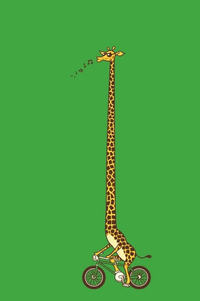 Жираф на велосипеде