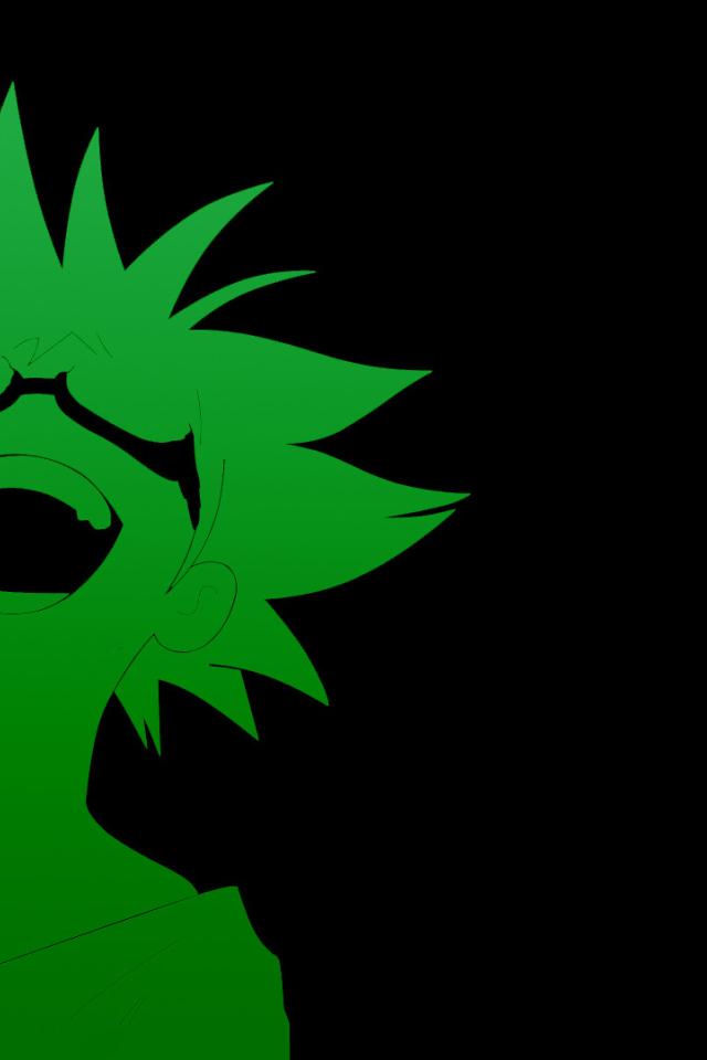 Зеленое лицо на черном фоне, аниме Ковбой Бибоп