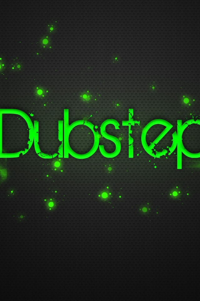 Зеленая надпись Дабстеп, серый фон
