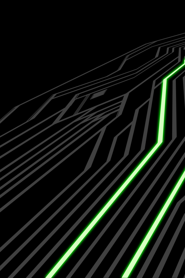 Зеленые линии на черном фоне, аниме Ночь прибытия
