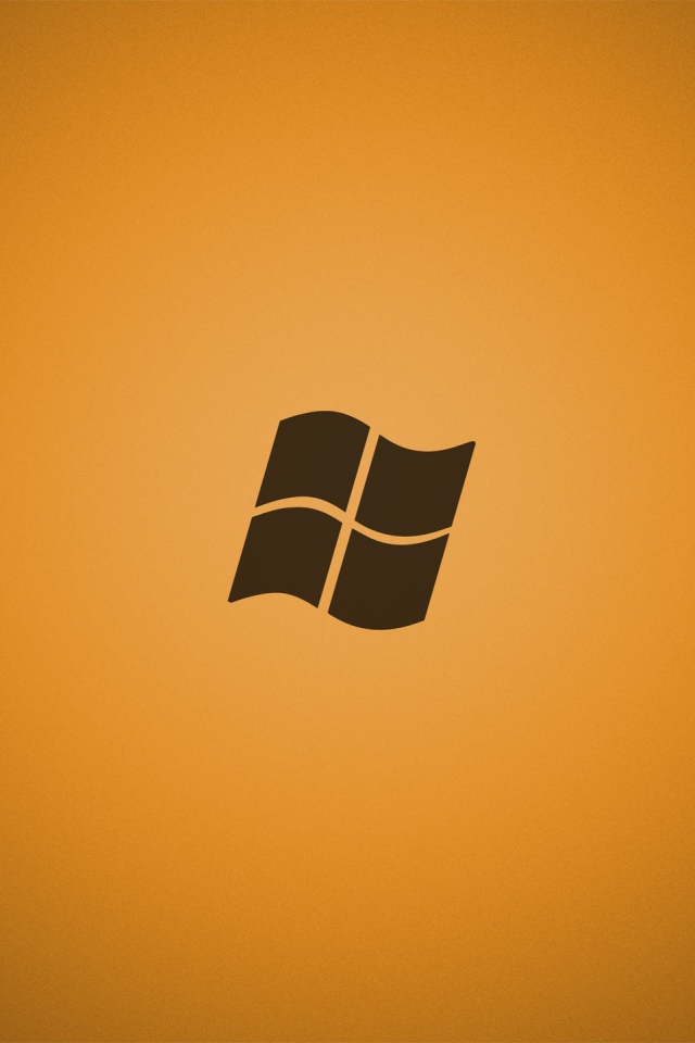 Серый логотип Майкрософт, оранжевый фон