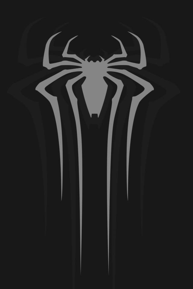 Серый паук на черном фоне, Spider-Man