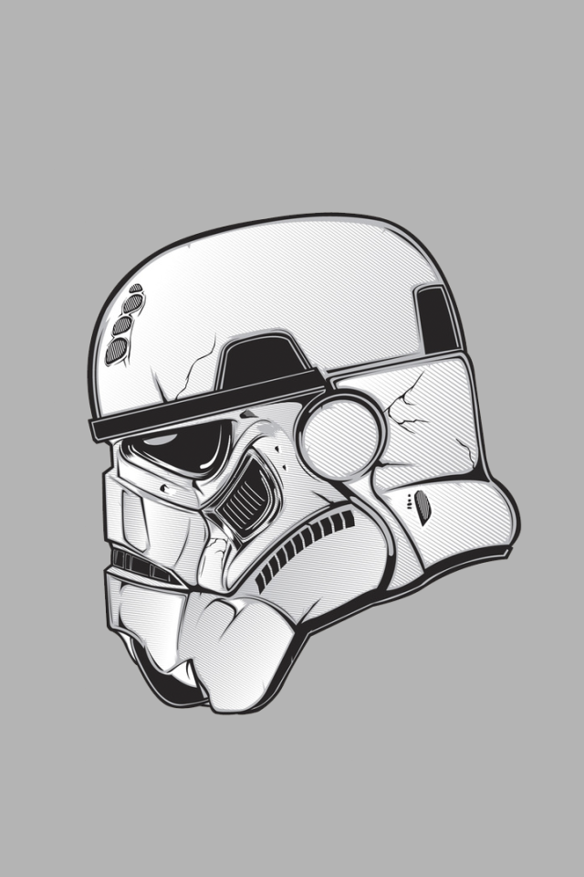 Шлем имперского штурмовика, серый фон