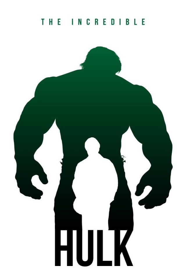 Халк, белый фон