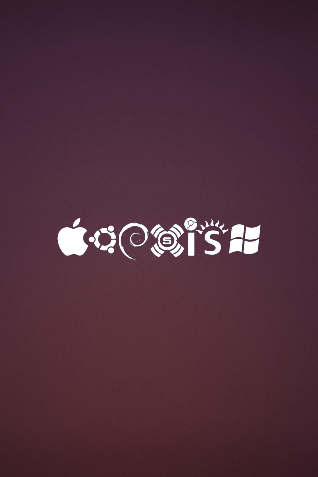 Значки операционных систем на фиолетовом фоне