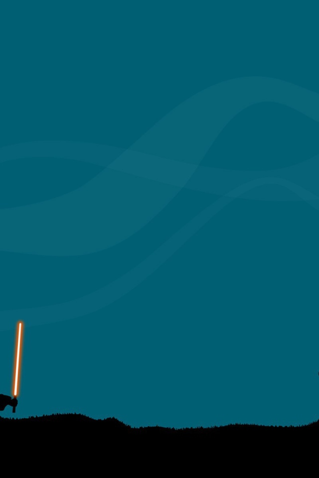 Бой на световых мечах, голубой фон