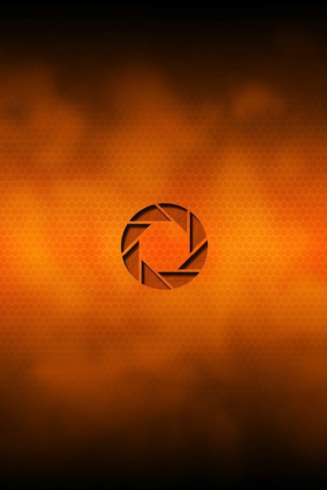 Логотип Aperture Science, оранжевый фон