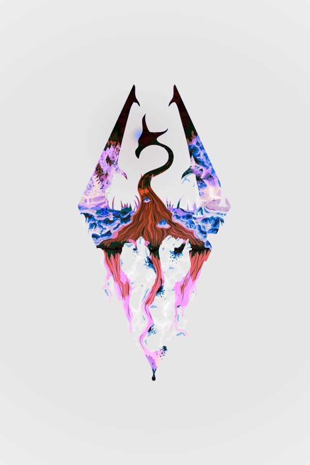 Логотип игры The Elder Scrolls, белый фон