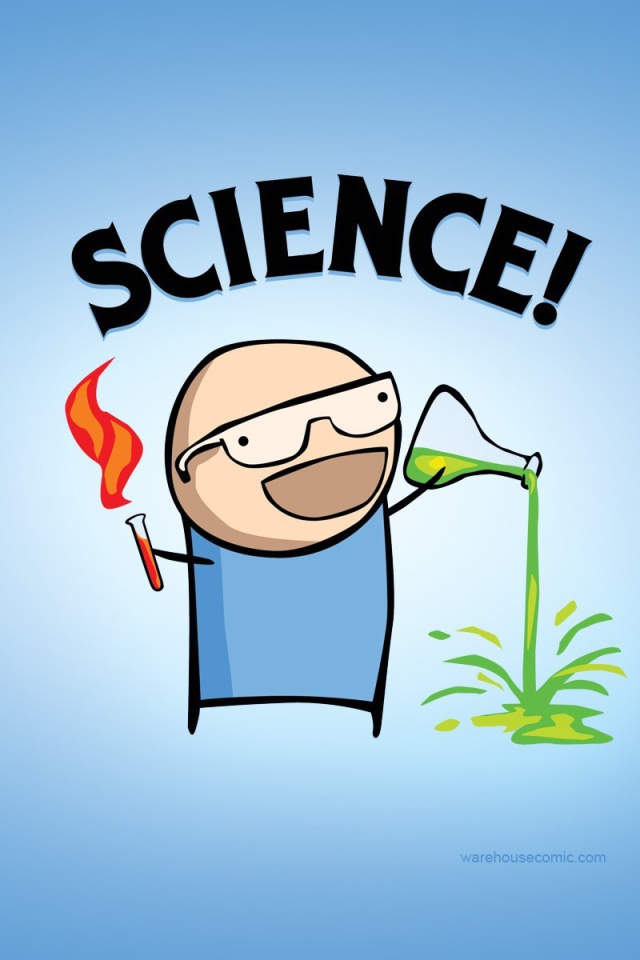 Безумная наука, голубой фон