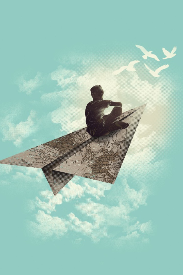 Человек на бумажном самолетике