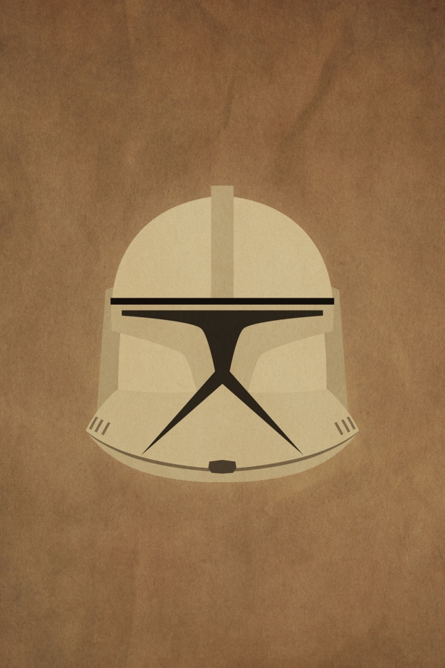Маска клона из Звездных войн, коричневый фон