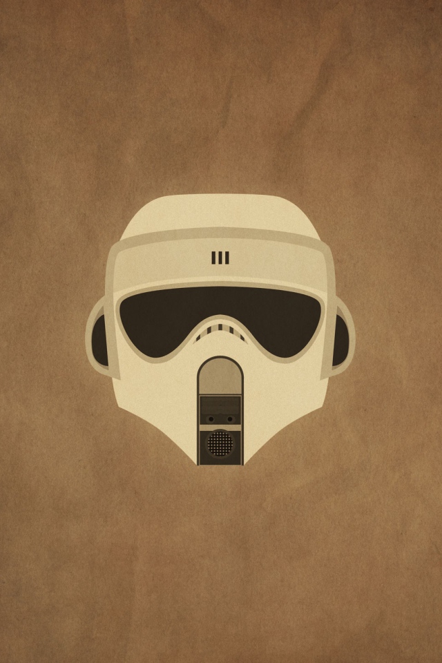 Маска из Звездных войн, коричневый фон