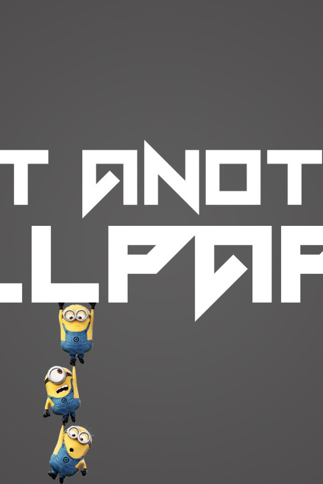 Миньоны поддерживают буквы, серый фон