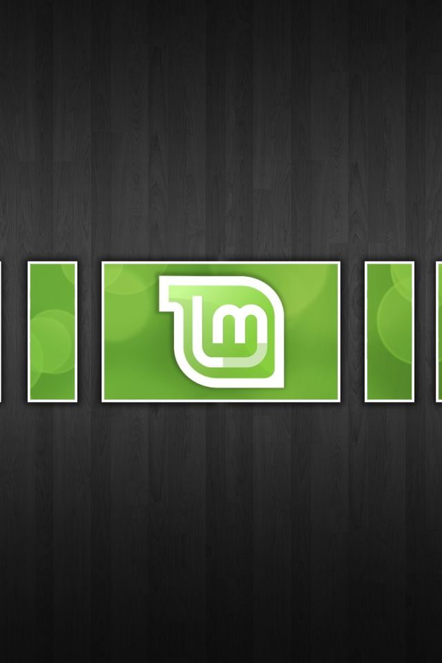 Модульная картина Linux Mint на черном фоне
