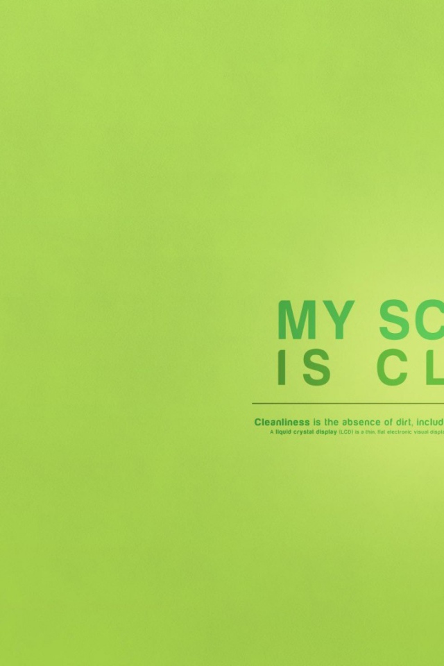 Мой экран чист, зеленый фон