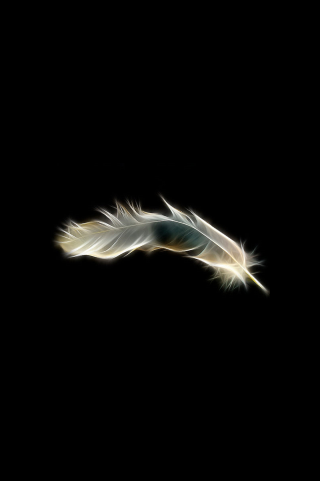 Неоновое перо на черном фоне