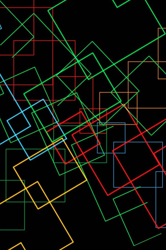 Неоновые квадраты на черном фоне