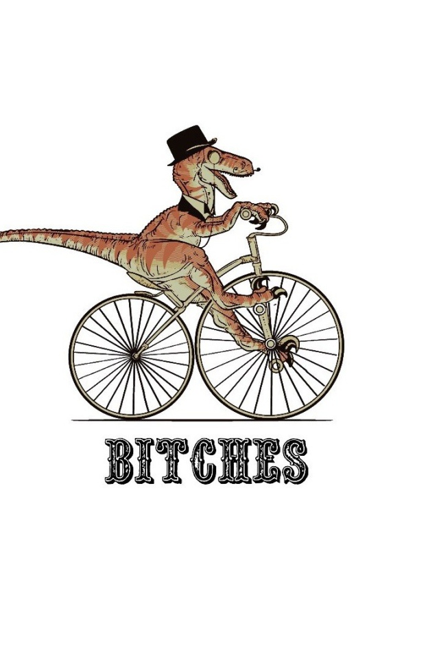 Благородный динозавр на велосипеде