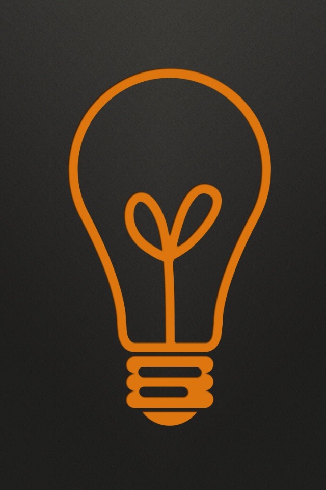 Оранжевая лампа, черный фон