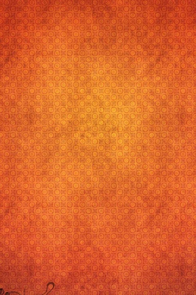 Орнамент из растений на оранжевом фоне