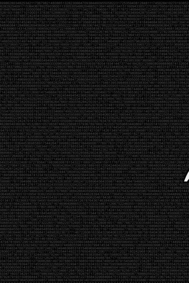 Число ПИ, цифры на черном фоне