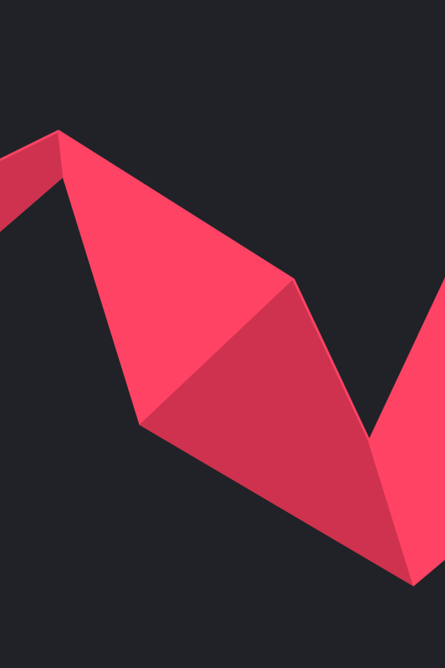 Розовая ломаная лента на сером фоне