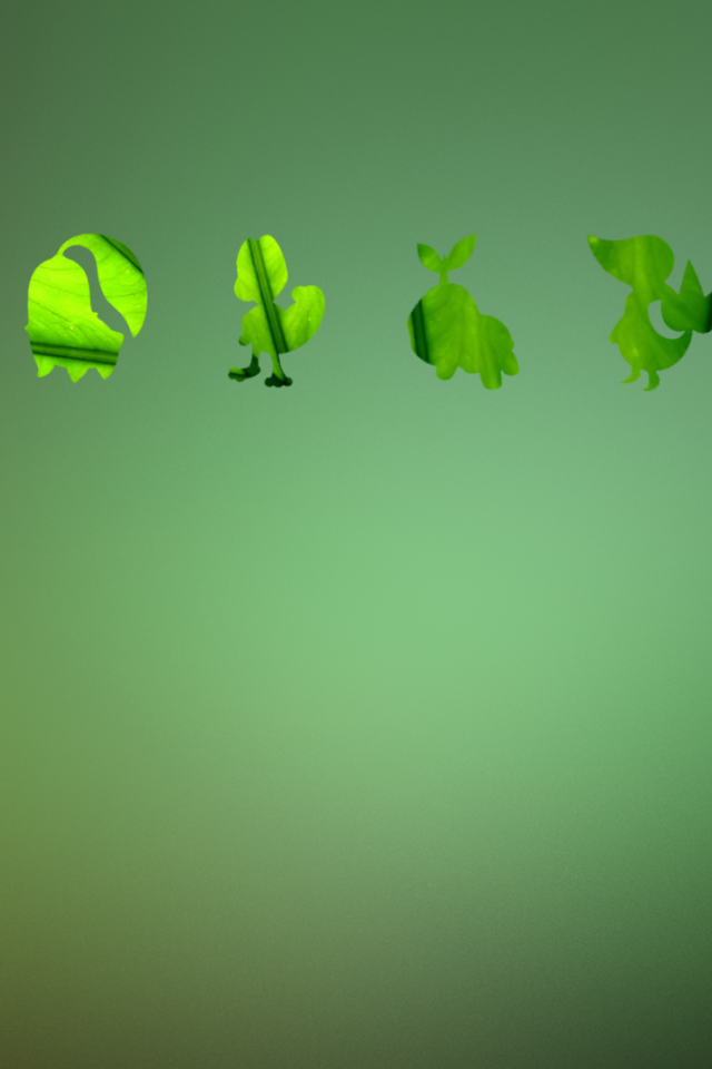 Покемоны, зеленый фон