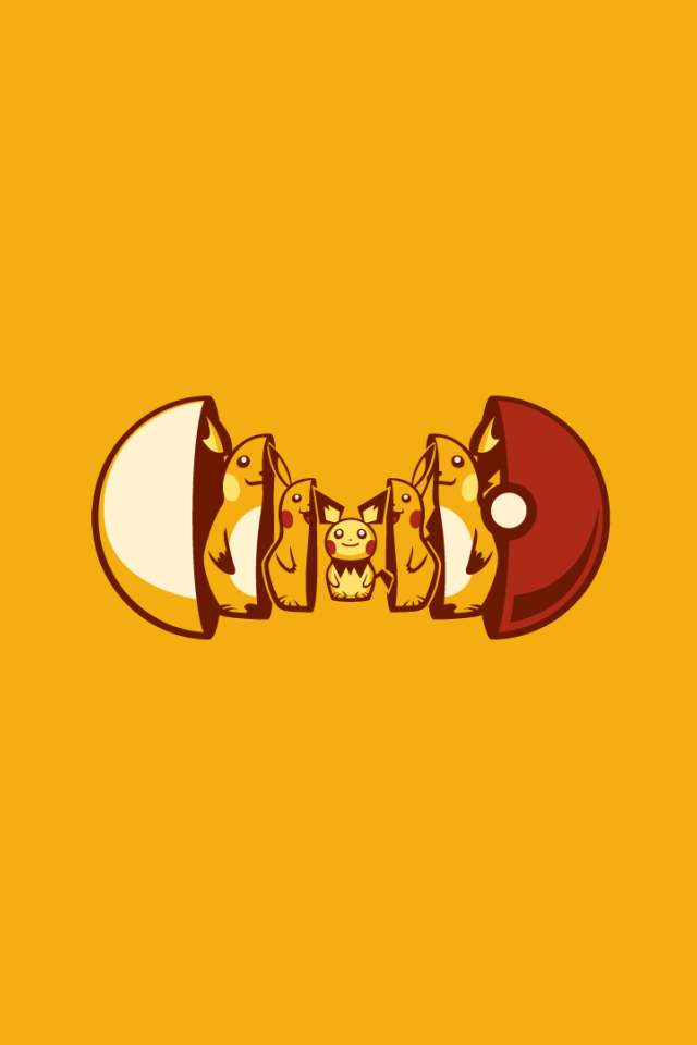 Покемон матрешка, желтый фон