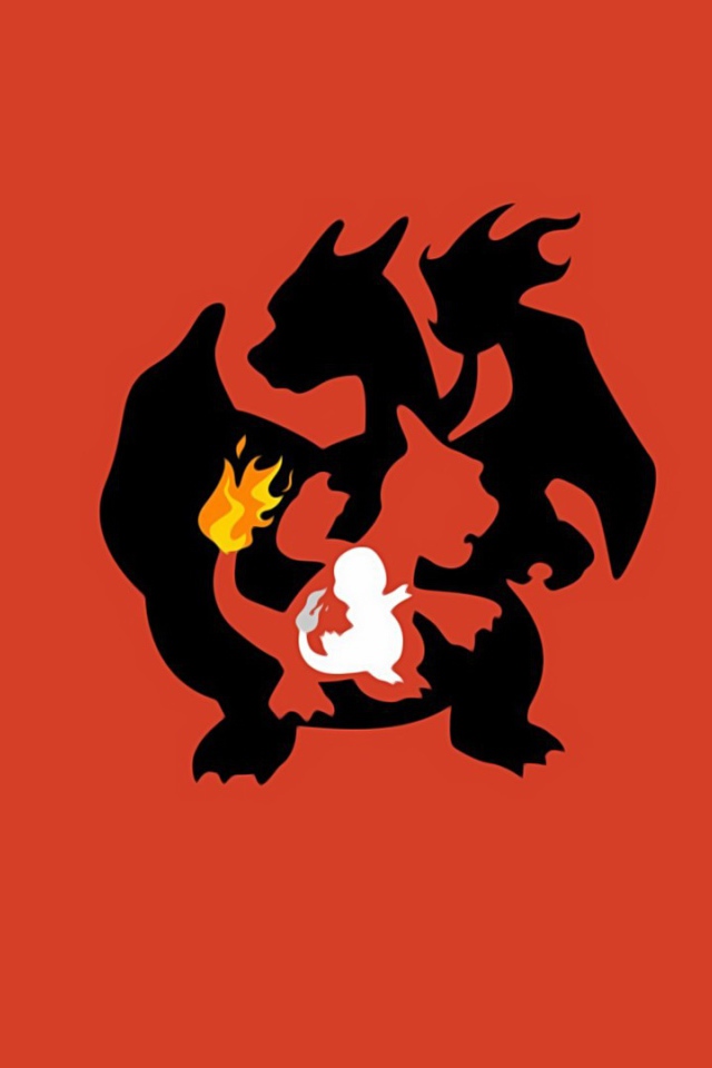 Покемоны, красный фон