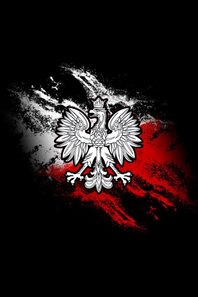 Польский орел на фоне флага